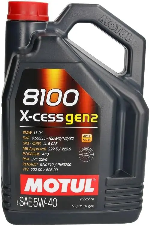 Motul 109776 8100 X-Cess Gen2 5W-40 Aceite de motor botella de 5 litros