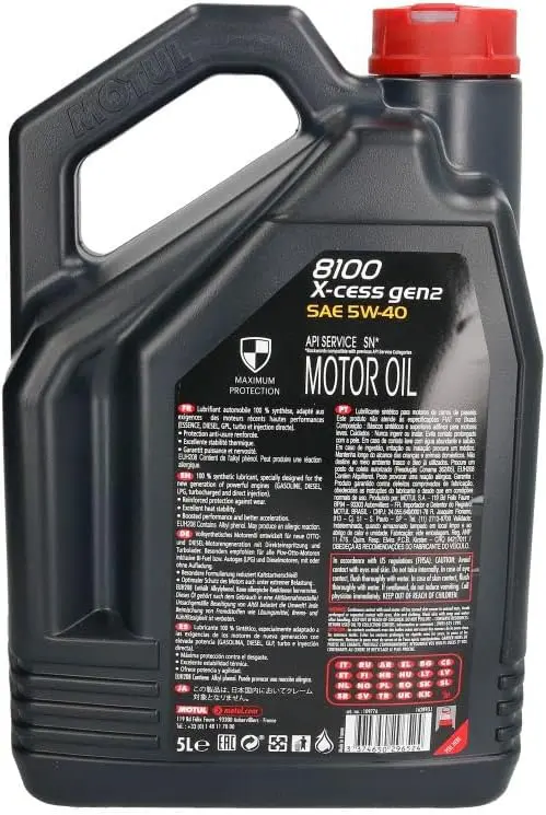 Motul 109776 8100 X-Cess Gen2 5W-40 Aceite de motor botella de 5 litros