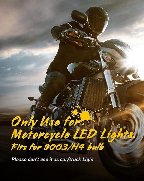 AUXITO Bombilla LED H4 9003 de doble haz con chips LED CSP Y19 especialmente diseñada para motocicleta 6500K blanco, paquete de 1