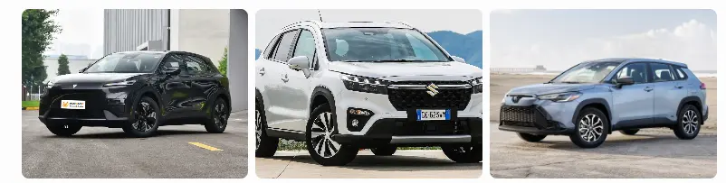 SUV híbridas: Deepal S05 Suzuki S-Cross y Toyota Corolla Cross