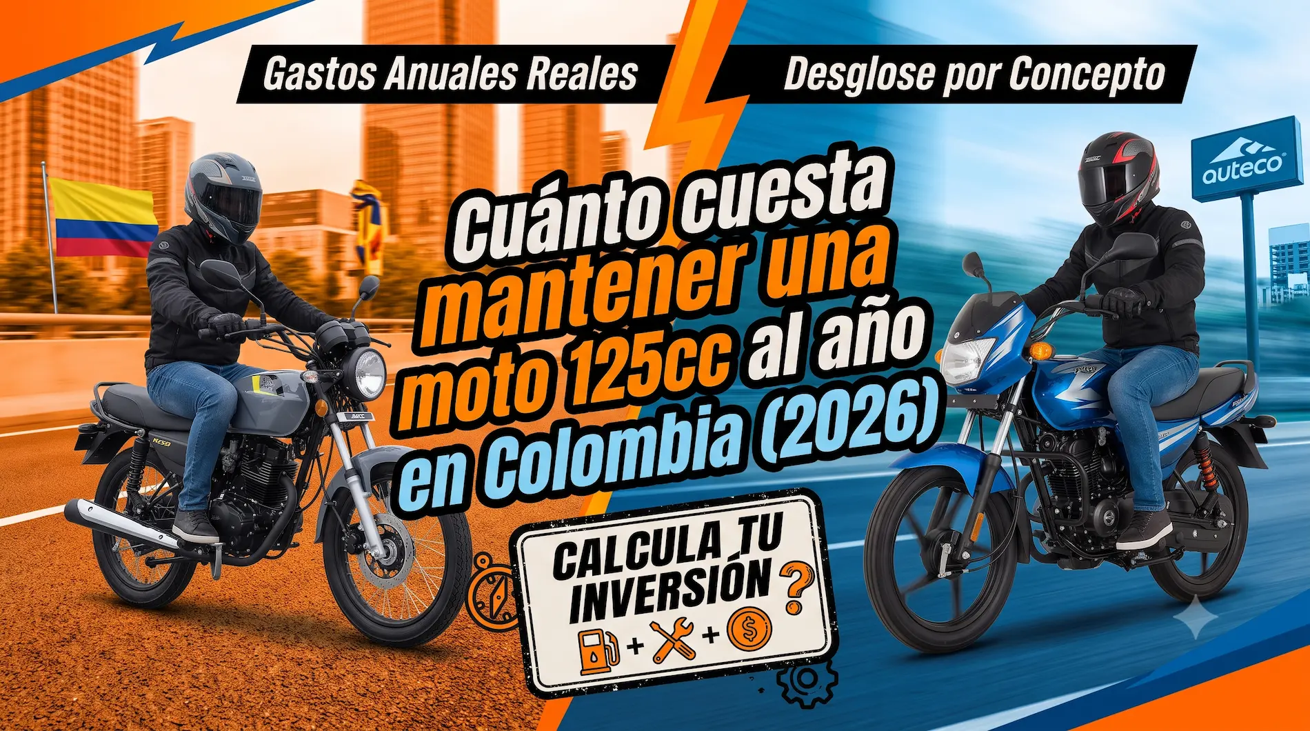 Cuánto cuesta mantener una moto 125cc al año en Colombia (2026)